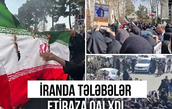 İranda tələbələr etiraza qalxdıIar: İslam Respublikasının bayrağı yandırıldı - VİDEO