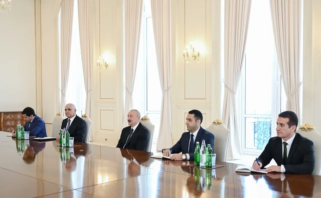 Prezident İlham Əliyev Baqir Qalibafın başçılıq etdiyi nümayəndə heyətini qəbul edib - FOTO