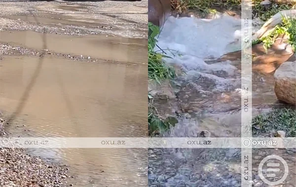 Bakıda böyük həcmdə içməli su küçəyə axır - VİDEO