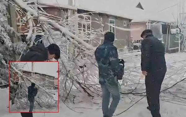 Güclü qar Azərbaycanın iki rayonunda elektrik enerjisinin verilişində problem yaratdı