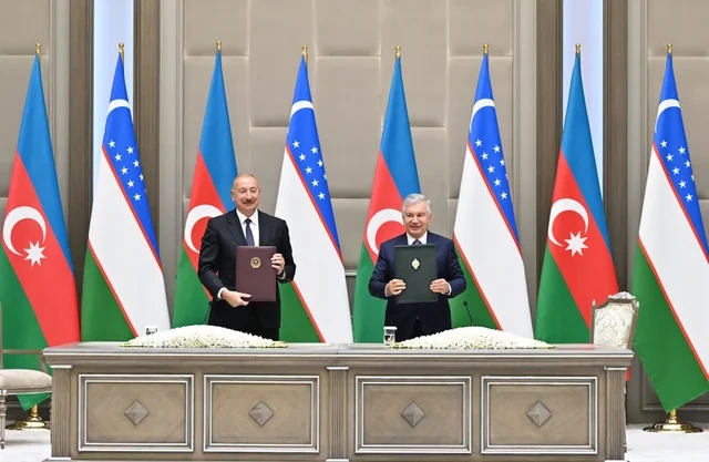 Daşkənddə Azərbaycan-Özbəkistan sənədlərinin imzalanması və mübadiləsi mərasimi olub - FOTO - VİDEO