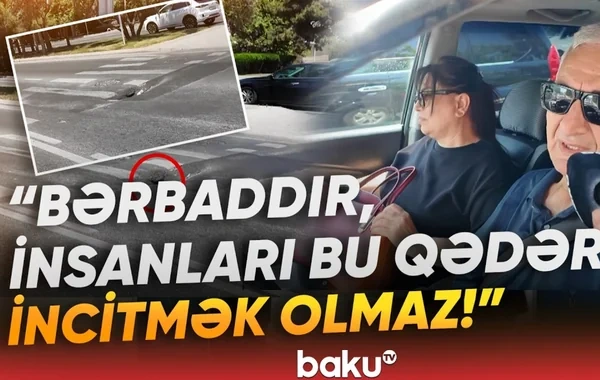 Bakıda mərkəzi küçədə təhlükə: "Sürətlə gəlirik, anidən qabağımıza çıxır" - VİDEO