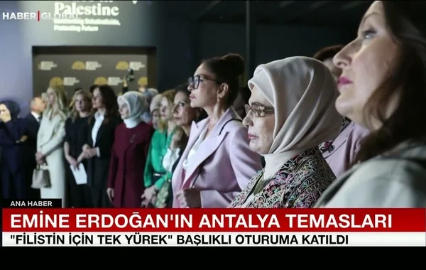 "Haber Global" Mehriban Əliyevanın Antalyada Fələstinlə bağlı paneldə iştirak etməsi barədə reportaj hazırlayıb