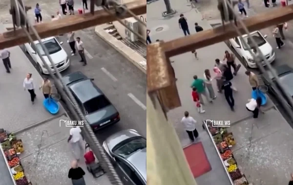 Xırdalanda şüşə balkon qırıldı, qadının başına töküldü - VİDEO