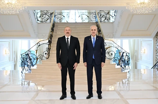İlham Əliyev Numan Kurtulmuşun rəhbərlik etdiyi nümayəndə heyətini qəbul edib - FOTO