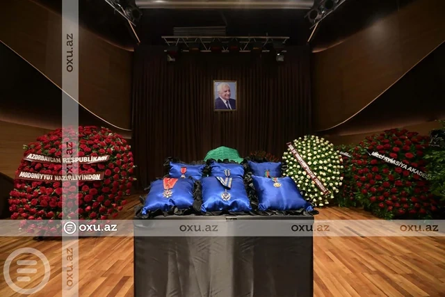 Xalq şairi Nəriman Həsənzadə ilə vida mərasimi keçirilir - FOTO
