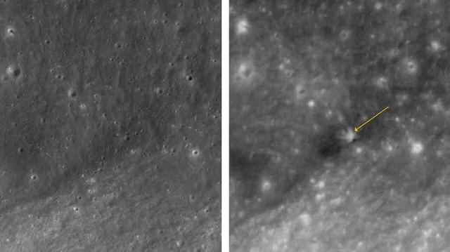 NASA "SpaceX" raketinin Ayla toqquşmasından yaranan krateri nümayiş etdirdi - FOTO