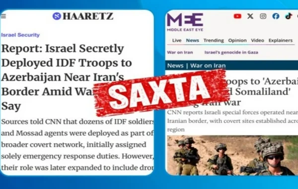 MEDİA: "İsrail-İran müharibəsində Azərbaycan ərazisindən istifadə ilə bağlı iddialar açıq manipulyasiyadır"