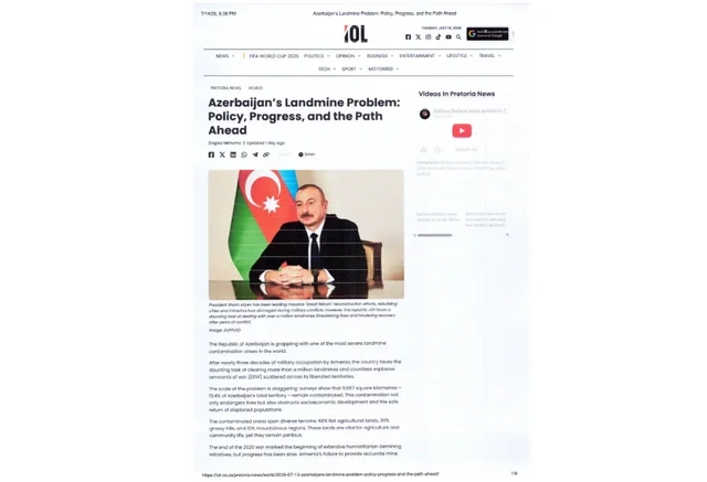 CAR mediası Azərbaycanın üzləşdiyi mina problemindən yazıb