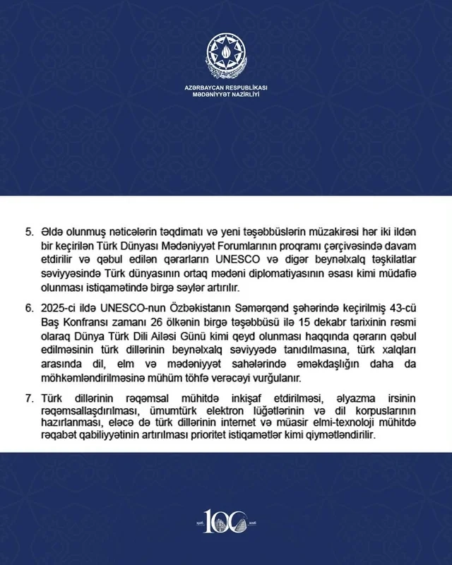"Türk Dünyası Həftəsi"nin iştirakçıları Xankəndi Bəyannaməsini qəbul ediblər - FOTO