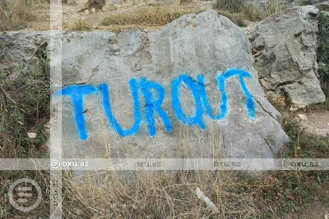 Şuşanın qayalarını "xatirə dəftəri"nə çevirdilər - Xoşagəlməz mənzərə - FOTO