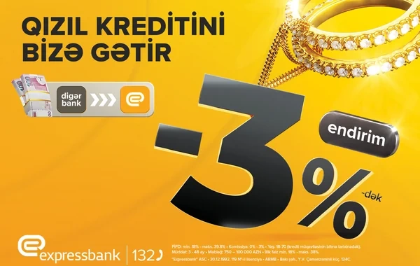 Qızıl kreditini bu banka gətirənlərə endirim var