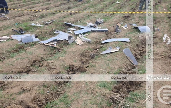 İran dronunun Naxçıvanda düşdüyü yerdən FOTOLAR