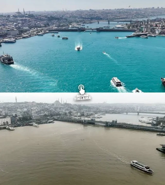 Türkiyə paytaxtında güclü yağışlar: İstanbul boğazının rəngi dəyişdi - Foto/Video