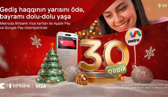"Birbank"dan metroda gediş haqqına 50% endirim...