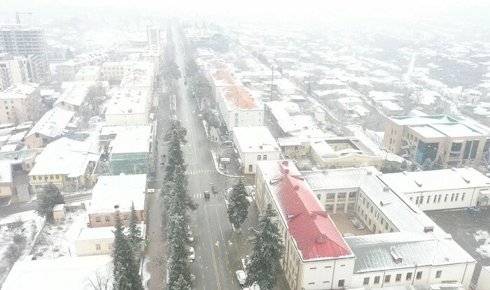 Xankəndiyə güclü qar yağdı - Foto