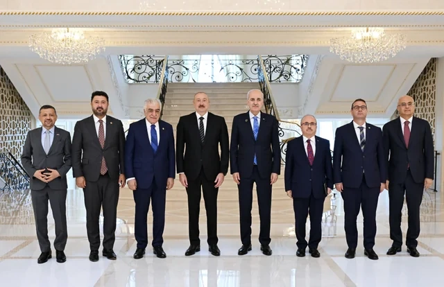 İlham Əliyev Numan Kurtulmuşun rəhbərlik etdiyi nümayəndə heyətini qəbul edib - FOTO