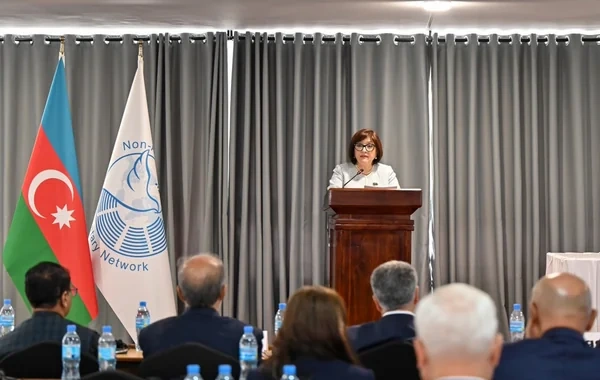 Sahibə Qafarova Qoşulmama Hərəkatı Parlament Şəbəkəsinin iclasına sədrlik edib - Foto