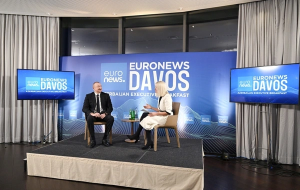İlham Əliyev Davosda "Euronews" televiziyasına müsahibə verib