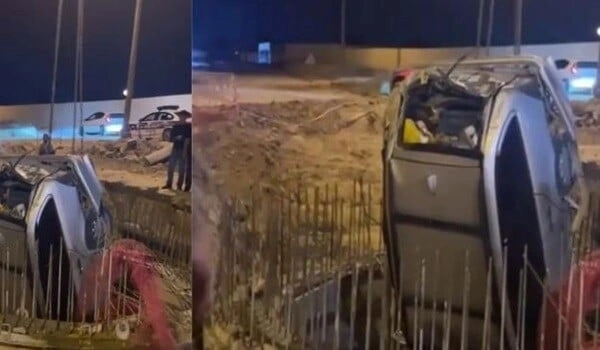 Bakıda maşın kanalizasiya kollektoruna düşdü - Video