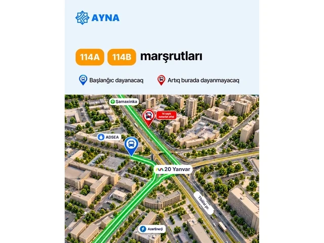 Bakıda bəzi marşrutların dayanacaqları dəyişdirilir - Foto