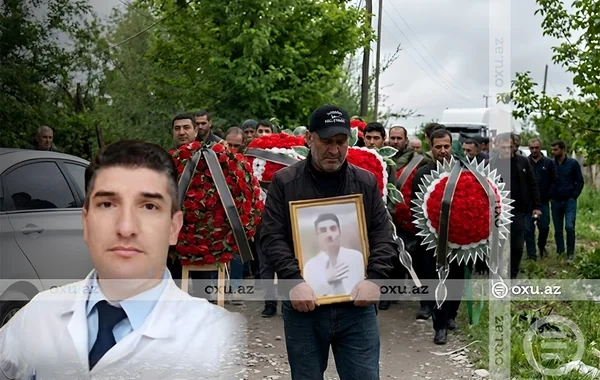 Partlayış nəticəsində ölən həkim dəfn olundu: Mərasimdən GÖRÜNTÜLƏR
