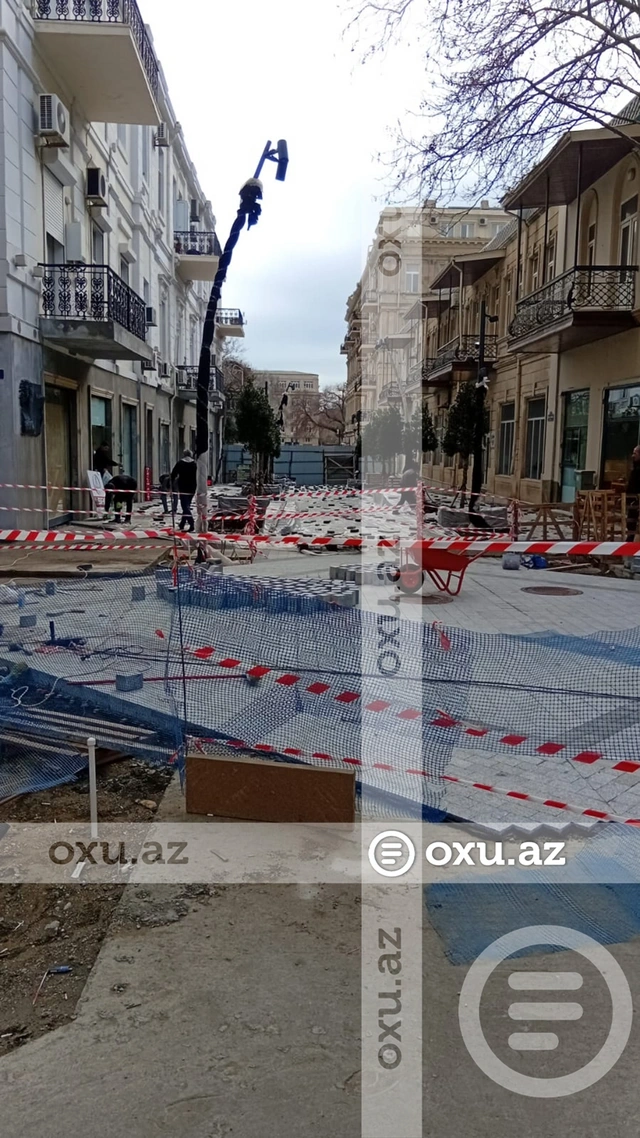 Bakının mərkəzindəki İslam Səfərli küçəsində təmir işləri niyə bitmək bilmir?