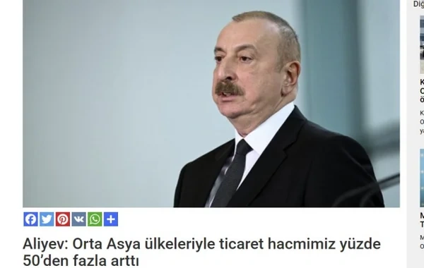 Türkiyə mediası Azərbaycan Prezidentinin Türkmənistana səfərini geniş işıqlandırıb - Foto