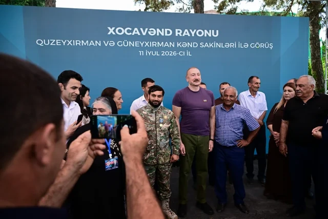 İlham Əliyev Xocavənd rayonunun Quzeyxırman kəndində olub - FOTO