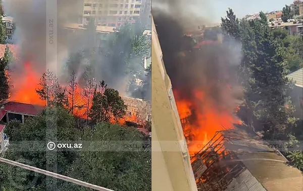 Bakının "Milyonerlər məhəlləsi" adlanan ərazisində yanğın başlayıb - VİDEO