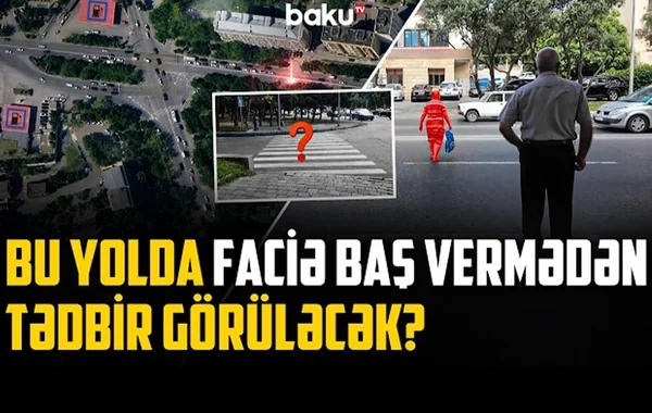 Bakının mərkəzi prospektində təhlükə - VİDEO