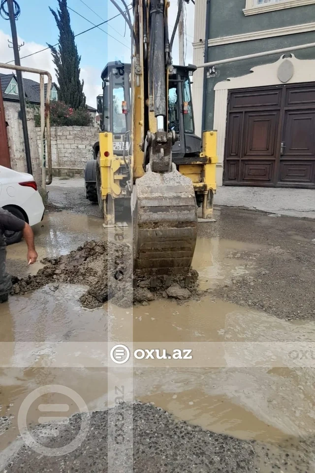 Zabratda partlayan su borusu ilə bağlı SON VƏZİYYƏT - FOTO