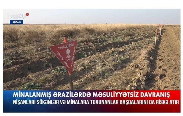 Minalanmış ərazidə ağlasığmaz hərəkət: Ağdamda insanların həyatını təhlükəyə atanlar