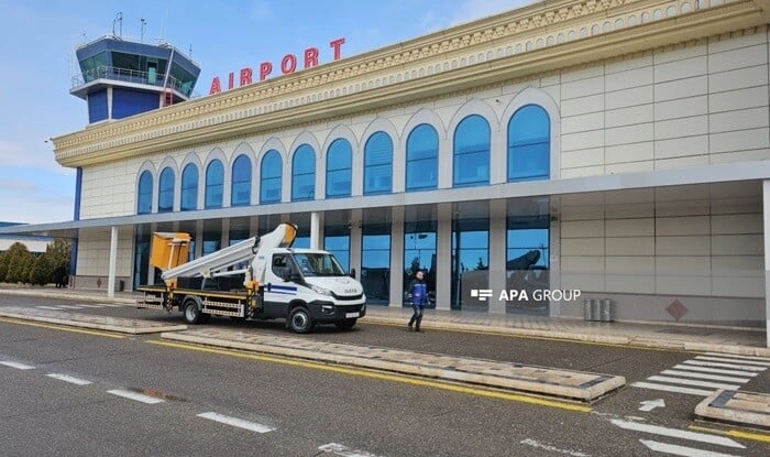 Naxçıvan aeroportunun fəaliyyəti bərpa edildi - Foto
