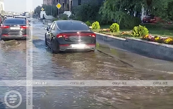 Xırdalanda su basan yolda təmir işlərinə başlanılıb
