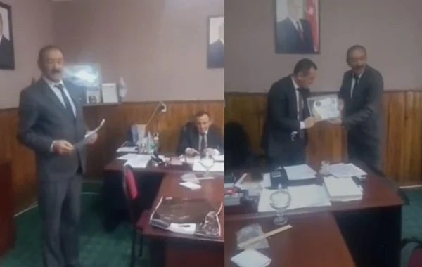 Gədəbəydə məmura müəmmalı mükafat təqdim olundu - VİDEO