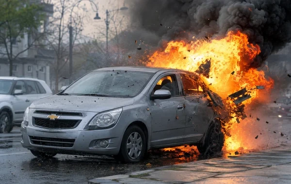 Sarayda avtomobil PARTLAYIB: Xəsarət alan var