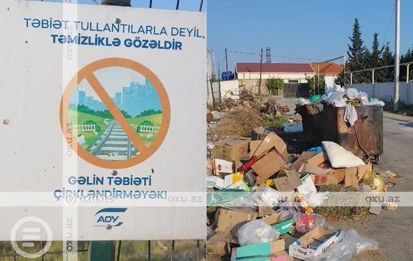Sabunçuda tragikomik olay: "Təbiəti çirkləndirməyək" çağırışı edilən ərazi zibilliyə çevrilib - VİDEO