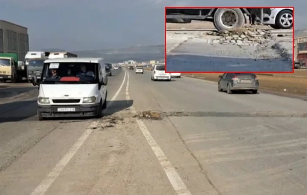 Sürücülərin KABUSUNA çevrilən Lökbatan-"Meyvəli" yolu - Maşınlara ciddi ziyan dəyir