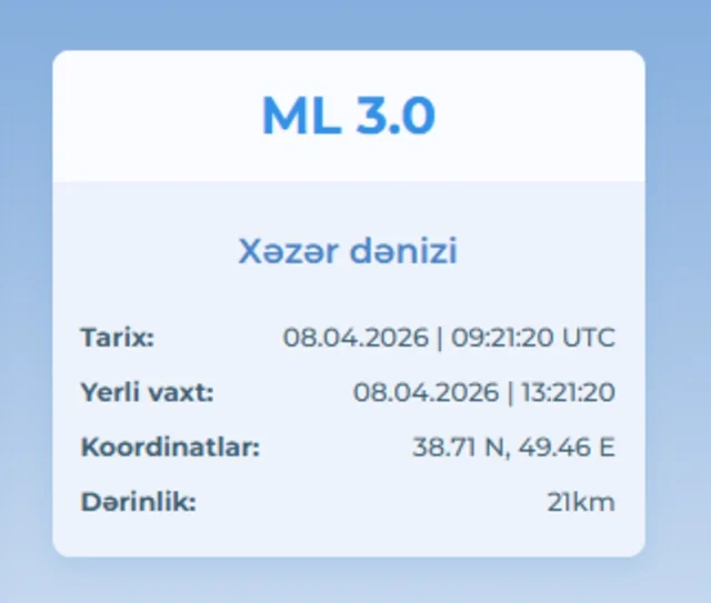 Xəzərdə daha bir ZƏLZƏLƏ OLDU - FOTO
