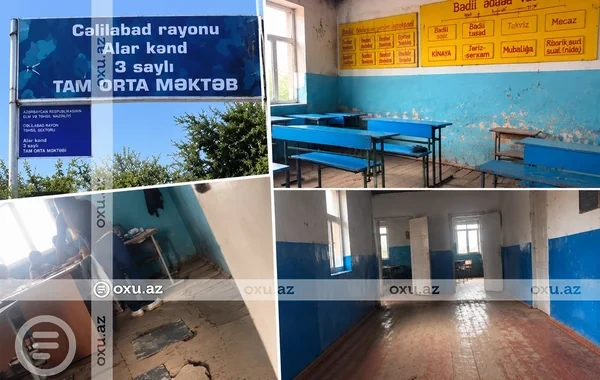 Cəlilabadda məktəbin acınacaqlı vəziyyəti: "Döşəmədə gəzəndə yıxılacağından qorxursan" - Video