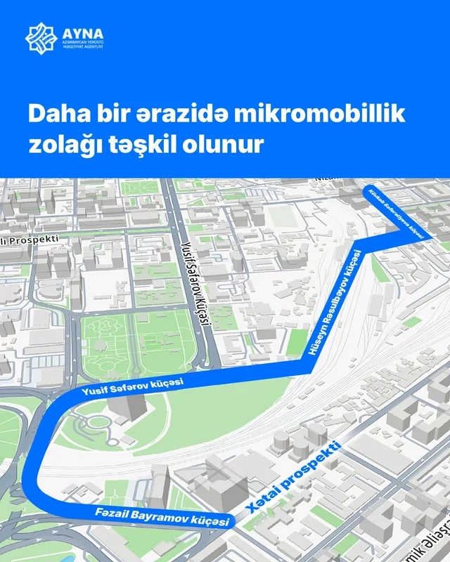 Bakının daha bir ərazisində velosiped zolağı salınır - FOTO