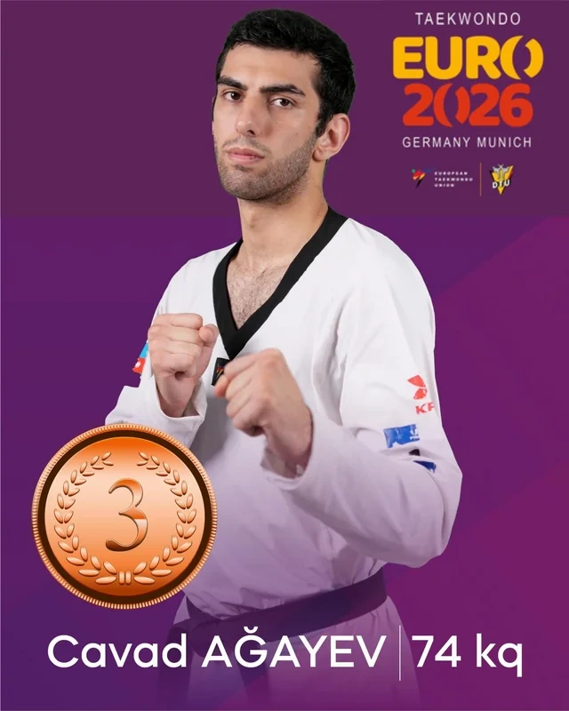 Azərbaycan taekvondoçusu Avropa çempionatında bürünc medal qazanıb