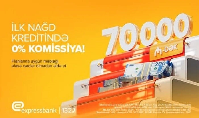 70 000 manatadək kredit - Komissiyasız