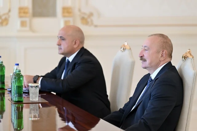 İlham Əliyev "Neuberger Berman" şirkətinin sədri və baş icraçı direktorunu qəbul edib - FOTO
