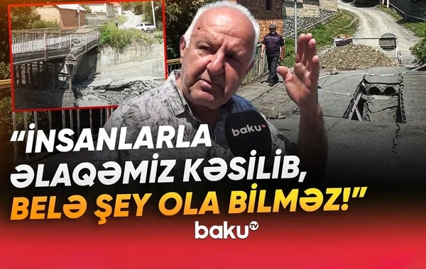 "Hər dəfə sel gələndə əziyyət çəkirik" - Zaqatalada üç kəndi birləşdirən körpü qəzalı vəziyyətdə - VİDEO