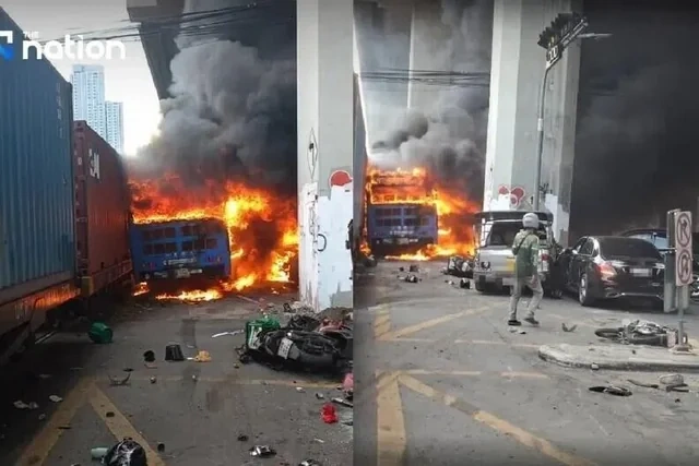 Banqkokda qatar avtobusla toqquşub: ÖLƏNLƏR VAR - FOTO - VİDEO