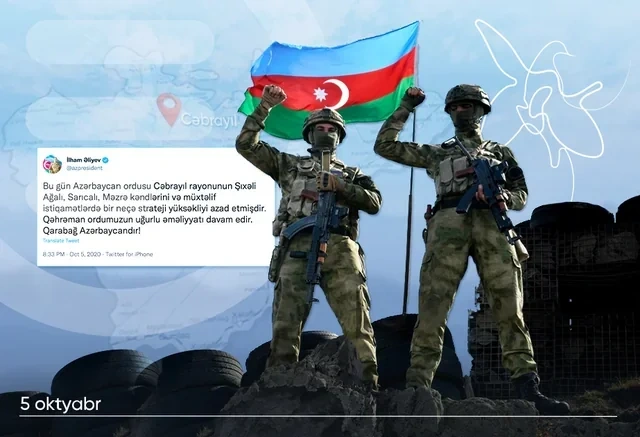 Vətən müharibəsinin doqquzuncu günü - Cəbrayıl rayonunun daha üç kəndi işğaldan azad edilir