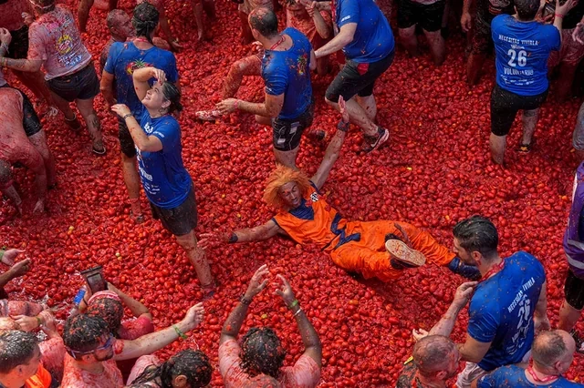 İspaniyada "Tomatina" festivalı: Pomidor döyüşündə 150 ton məhsul sərf olundu - FOTO - VİDEO