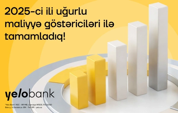 "Yelo Bank" 2025-ci ili aktivlərin və depozitlərin əhəmiyyətli artımı ilə tamamlayıb